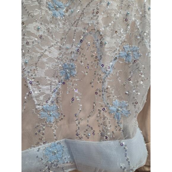 XO By Sophia Exclusive Light Sky Ice Blue Corset Long Prom Formal Dress Size 4 - Picture 12 of 16